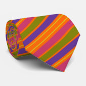 Oranje, gele, rode, groene en Paarse strepen Stropdas (Opgerold)