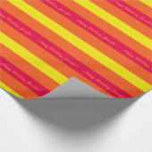 Oranje gele roze stripverpakking Gift Wrap Cadeaupapier (Hoek)