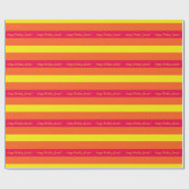 Oranje gele roze stripverpakking Gift Wrap Cadeaupapier (Vlak)