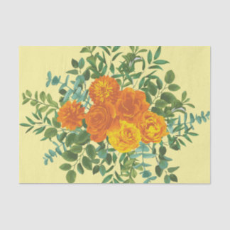 Oranje Gele Rozen Lente Tissuepapier