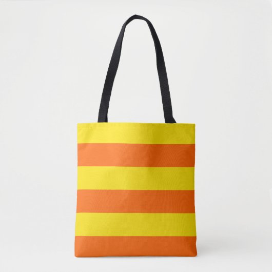 Oranje Gele Strepen Ontwerp Tote Bag (Voorkant)