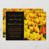 Oranje gele tulpen Weddenschap Kaart (Voorkant / Achterkant)