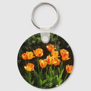Oranje/gele Tulpenketting Sleutelhanger