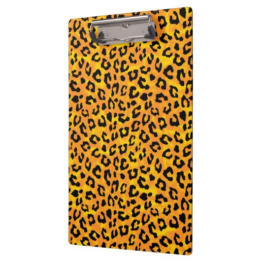 Oranje gele Vector afdrukken op luipaard Klembord (Links)