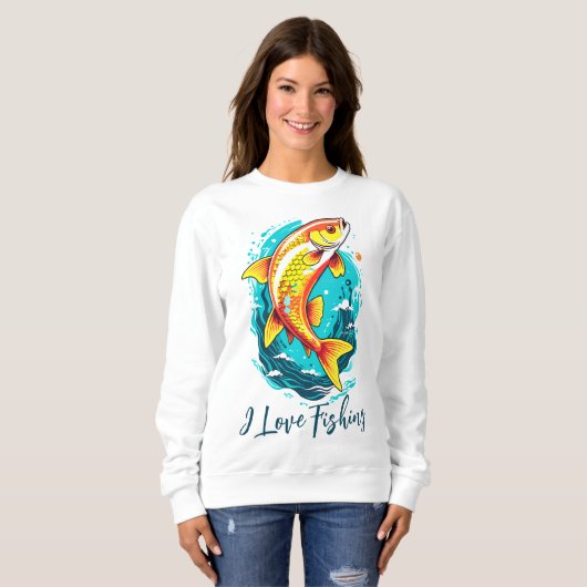 Oranje gele vis trui (Voorkant volledig)