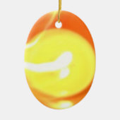 Oranje gele-vlamkaars Licht, Kunst Keramisch Ornament (Voorkant)