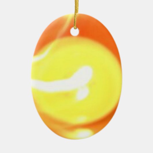 Oranje gele-vlamkaars Licht, Kunst Keramisch Ornament (Voorkant)