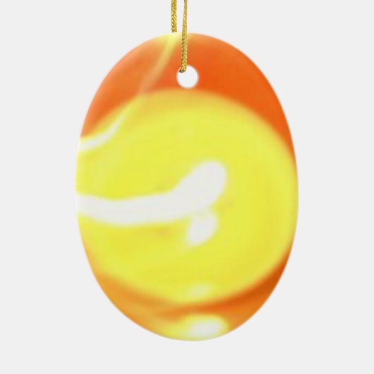 Oranje gele-vlamkaars Licht, Kunst Keramisch Ornament (Achterkant)