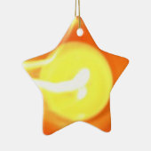 Oranje gele-vlamkaars Licht, Kunst Keramisch Ornament (Rechts)