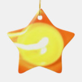 Oranje gele-vlamkaars Licht, Kunst Keramisch Ornament (Voorkant)