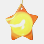 Oranje gele-vlamkaars Licht, Kunst Keramisch Ornament (Links)