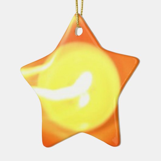 Oranje gele-vlamkaars Licht, Kunst Keramisch Ornament (Links)