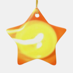 Oranje gele-vlamkaars Licht, Kunst Keramisch Ornament