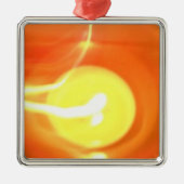 Oranje gele-vlamkaars Licht, Kunst Metalen Ornament (Voorkant)