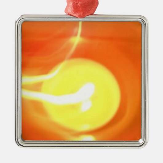 Oranje gele-vlamkaars Licht, Kunst Metalen Ornament (Voorkant)