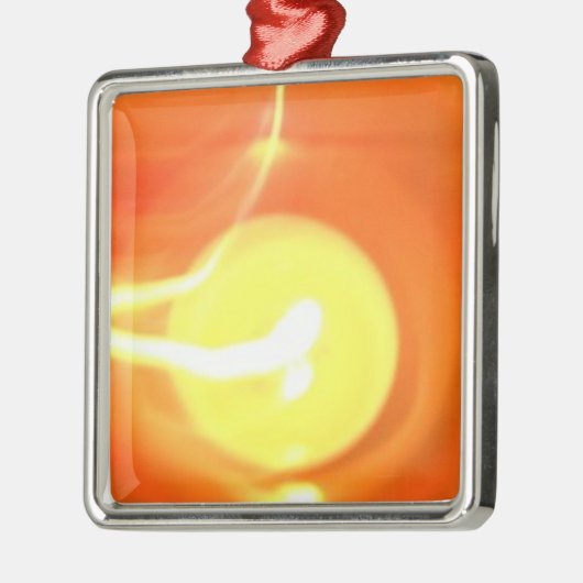 Oranje gele-vlamkaars Licht, Kunst Metalen Ornament (Links)