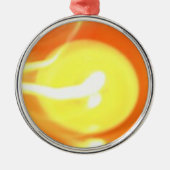 Oranje gele-vlamkaars Licht, Kunst Metalen Ornament (Voorkant)