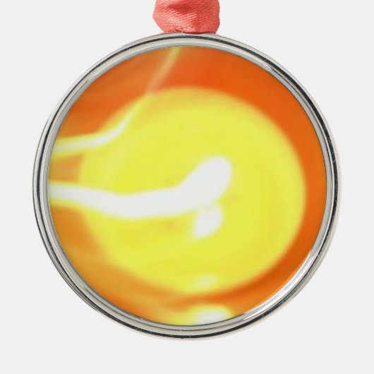 Oranje gele-vlamkaars Licht, Kunst Metalen Ornament (Voorkant)