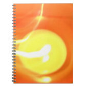 Oranje gele-vlamkaars Licht, Kunst Notitieboek (Voorkant)