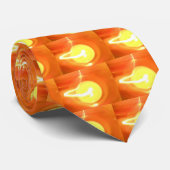 Oranje gele-vlamkaars Licht, Kunst Stropdas (Opgerold)