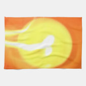 Oranje gele-vlamkaars Licht, Kunst Theedoek (Horizontaal)