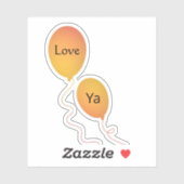 Oranje gele vliegende liefde Ya Balloons String Sticker (Vel)