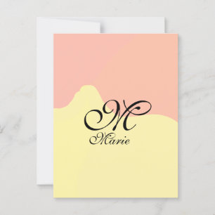Oranje gele waterverf retro Voeg uw monogram toe Briefkaart