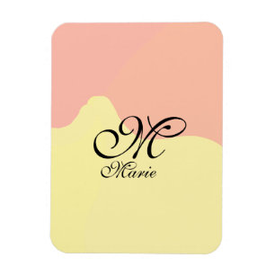 Oranje gele waterverf retro Voeg uw monogram toe Magneet