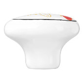 Oranje Gele Witte Bloemen op Wit Keramische Knop (Zijkant)