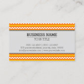 Oranje gele witte Chevron Zigzag Monogram Visitekaartje (Achterkant)