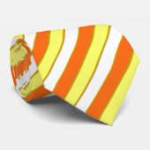 Oranje, gele, witte en goudstrepen stropdas (Opgerold)