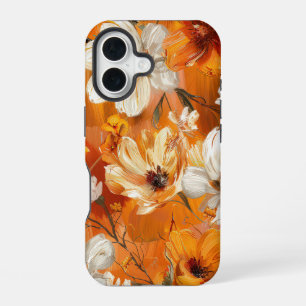 ORANJE GELE WITTE HERFST ANEMONE PAPAVER BLOEMEN iPhone 16 HOESJE