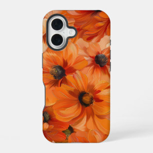 ORANJE GELE WITTE HERFSTANEMONE POPPY BLOEMEN iPhone 16 HOESJE