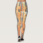 Oranje gele witte koolstof Faded MCM-look Leggings (Achterkant)