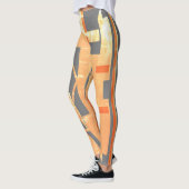 Oranje gele witte koolstof Faded MCM-look Leggings (Links)