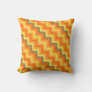 Oranje gele zigzag chevron pattereus kussen