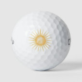 Oranje Gele Zon Golfballen (Voorkant)