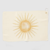 Oranje Gele Zon Golfhanddoek (Horizontaal)