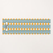 Oranje Gele Zon op Blauwgroen Stripes Yogamat (Voorkant (horizontaal))