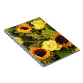 Oranje Gele Zonnebloem Rozen Floral Bouquet Notitieboek (Rechterzijde)
