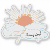 Oranje Gele Zonneschijn Wolken Sticker (Voorkant)
