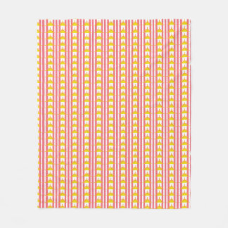Oranje Gele Zonnezonen op Roze Stripes Fleece Deken