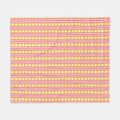 Oranje Gele Zonnezonen op Roze Stripes Fleece Deken (Voorkant (Horizontaal))