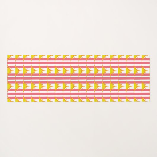 Oranje Gele Zonnezonen op Roze Stripes Yogamat (Achterkant (horizontaal))