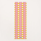 Oranje Gele Zonnezonen op Roze Stripes Yogamat (Voorkant)