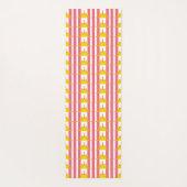 Oranje Gele Zonnezonen op Roze Stripes Yogamat (Achterkant)