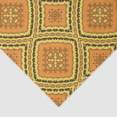 Oranje gele zwarte mozaïekpatroon tissuepapier (Detail)