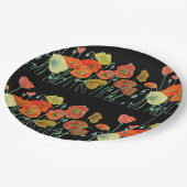 Oranje gele zwarte papaver, bloem papieren bordje (Gekanteld)