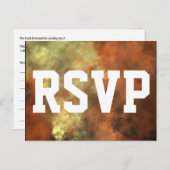 Oranje-gelige mist-achtige patroon RSVP-kaart Uitnodiging Briefkaart (Voorkant / Achterkant)