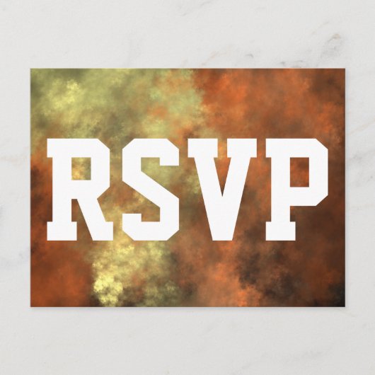 Oranje-gelige mist-achtige patroon RSVP-kaart Uitnodiging Briefkaart (Voorkant)